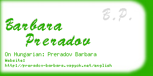 barbara preradov business card